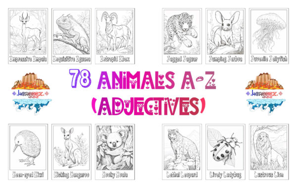 COLORING BOOK: ADJECTIVE ANIMALS