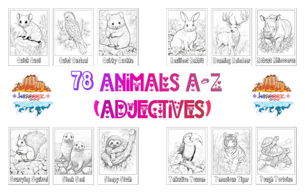 COLORING BOOK: ADJECTIVE ANIMALS