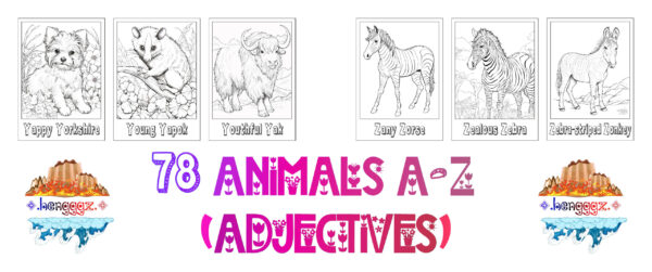 COLORING BOOK: ADJECTIVE ANIMALS